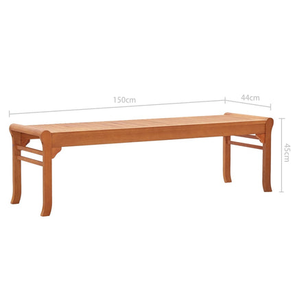 Trädgårdsbänk 3-sits 150 cm massivt eukalyptusträ