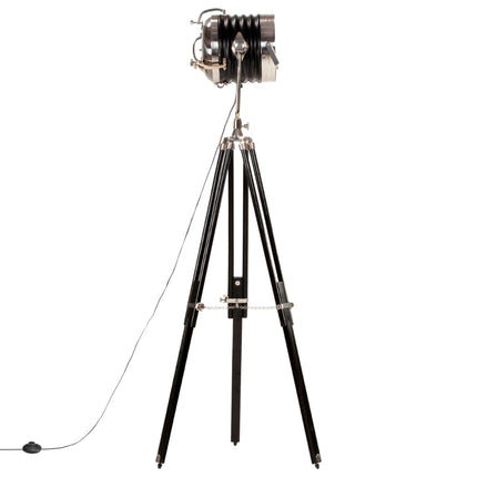 Golvlampa svart massivt mangoträ 171 cm