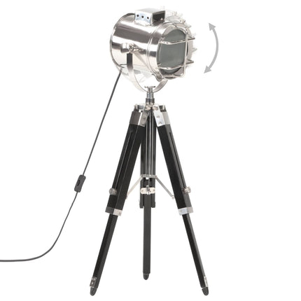 Golvlampa svart massivt mangoträ 69 cm