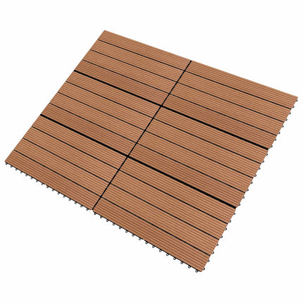 Terrassplattor 6 pcs Brun 60 x 30 cm WPC
