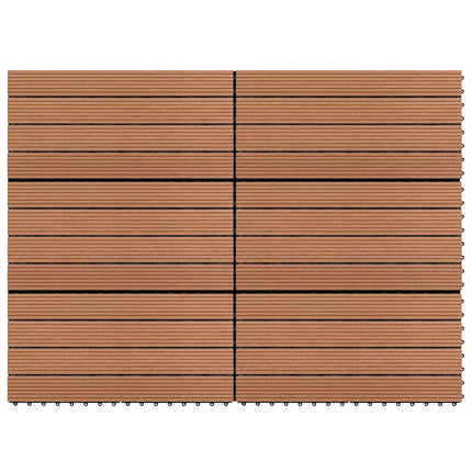 Terrassplattor 6 st Brun 60 x 30 cm WPC