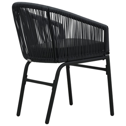 Trädgårdsstolar 2 st svart PE-rotting