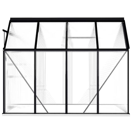 Växthus med basram antracit aluminium 4,75 m²