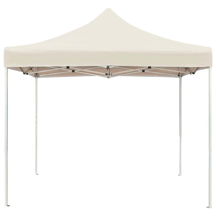 Hopfällbart partytält aluminium 2x2 m gräddvit