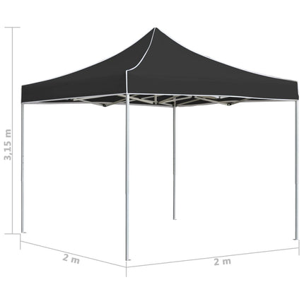 Hopfällbart partytält aluminium 2x2 m antracit