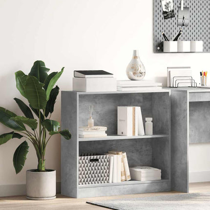 Bokhylla betonggrå 80x24x75 cm konstruerat trä