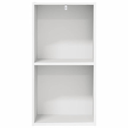 Bokhylla med 2 hyllor vit 40x30x76,5 cm konstruerat trä