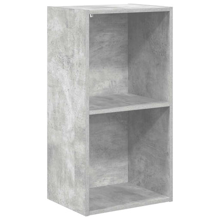 Bokhylla 2 hyllor betonggrå 40x30x76,5 cm konstruerat trä