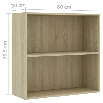 Bokhylla sonoma-ek 80x30x76,5 cm konstruerat trä