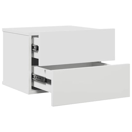 Sängbord vit 40x30x30 cm konstruerat trä