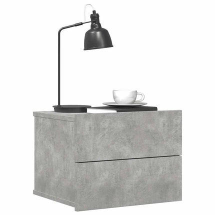 Sängbord betonggrå 40x30x30 cm konstruerat trä