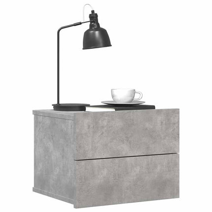 Sängbord 2 st betonggrå 40x30x30 cm konstruerat trä