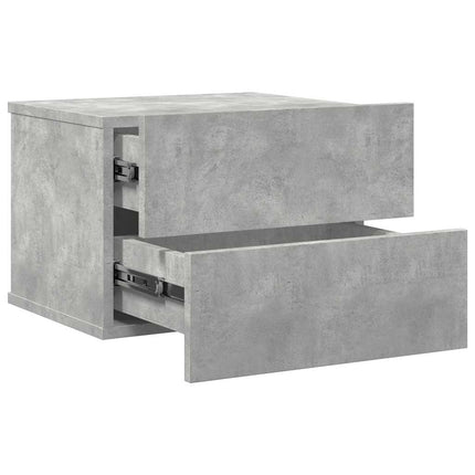 Sängbord 2 st betonggrå 40x30x30 cm konstruerat trä