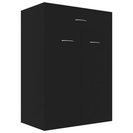 Skoskåp svart 60x35x84 cm konstruerat trä