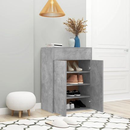 Skoskåp betonggrå 60x35x84 cm konstruerat trä