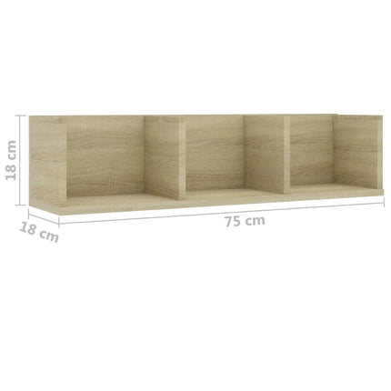 CD-hylla sonama-ek 75x18x18 cm konstruerat trä