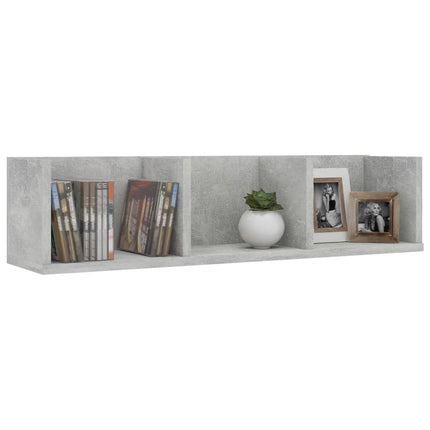 CD-hylla betonggrå 75x18x18 cm konstruerat trä