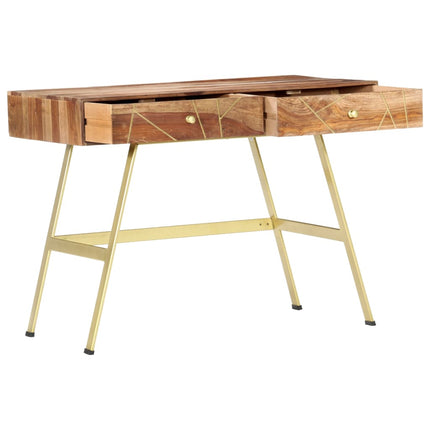 Skrivbord med lådor 100x55x75 cm massivt sheshamträ
