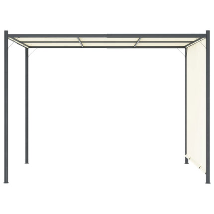 Pergola med justerbart tak gräddvit 3x3 m stål