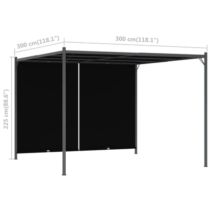 Pergola med infällbart tak 3x3 m antracit