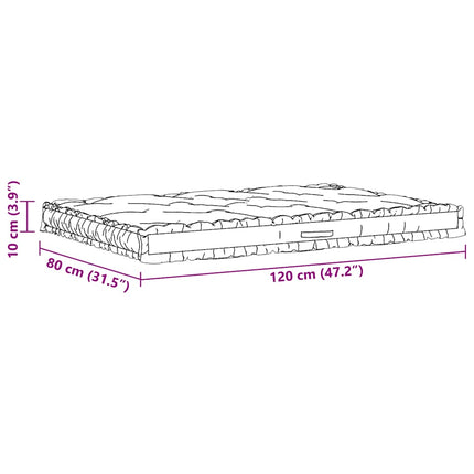 Dyna till pallsoffa bomull 120x80x10 cm beige