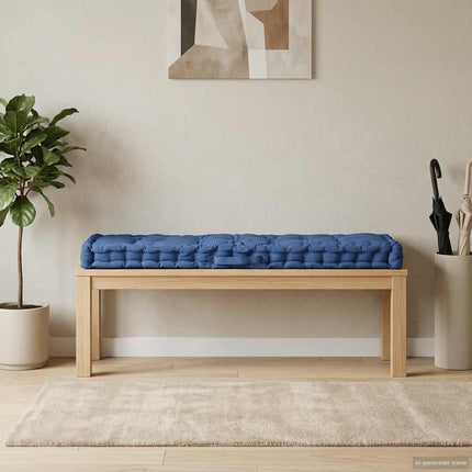 Dyna till pallsoffa bomull 120x40x7 cm ljusblå
