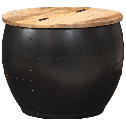 Soffbord runt 53x43 cm massivt mangoträ
