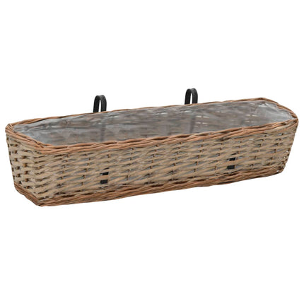 Balkonglåda 2 st korg med PE-foder 80 cm