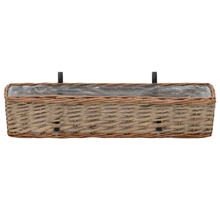 Balkonglåda 2 st korg med PE-foder 80 cm