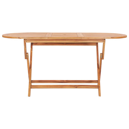 Hopfällbart trädgårdsbord 160x80x75 cm massivt teakträ