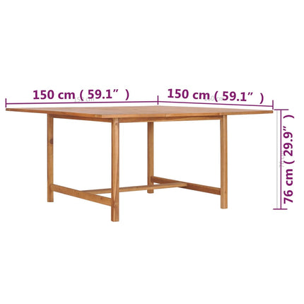 Trädgårdsbord 150x150x76 cm massiv teak
