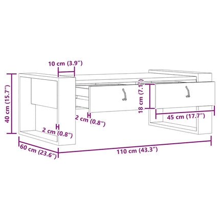 Soffbord 110x60x40 cm massiv teak