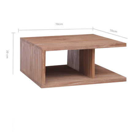 Soffbord 70x70x30 cm massiv teak