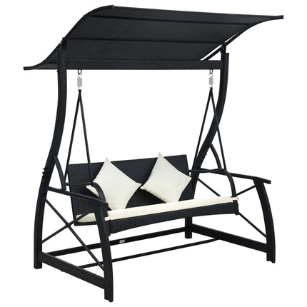 Hammock 3-sits med tak konstrotting svart