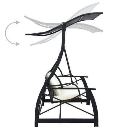 Hammock 3-sits med tak konstrotting svart
