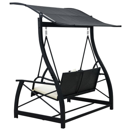 Hammock 3-sits med tak konstrotting svart
