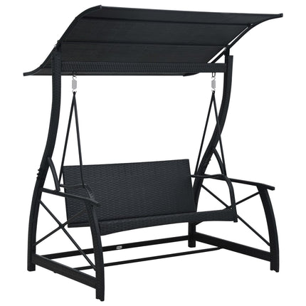 Hammock 3-sits med tak konstrotting svart