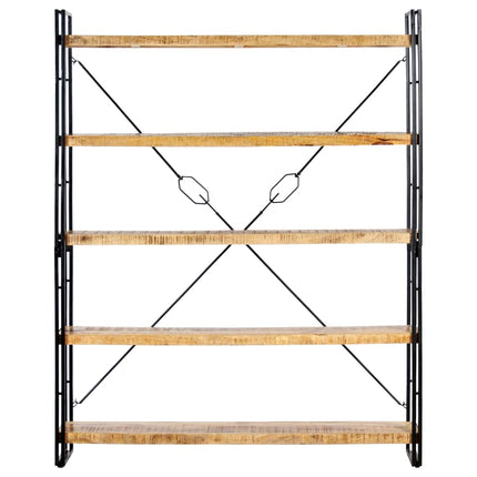 Bokhylla med 5 hyllor 140x30x180 cm massivt mangoträ