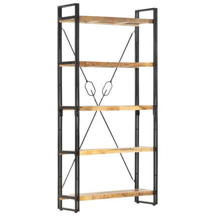 Bokhylla med 5 hyllor 90x30x180 cm massivt mangoträ