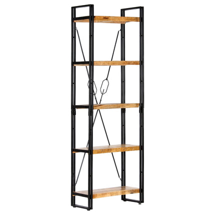 Bokhylla med 5 hyllor 60x30x180 cm massivt mangoträ