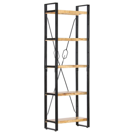 Bokhylla med 5 hyllor 60x30x180 cm massivt mangoträ