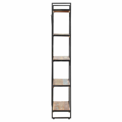 Bokhylla med 5 hyllor 140x30x180 cm massivt återvunnet trä