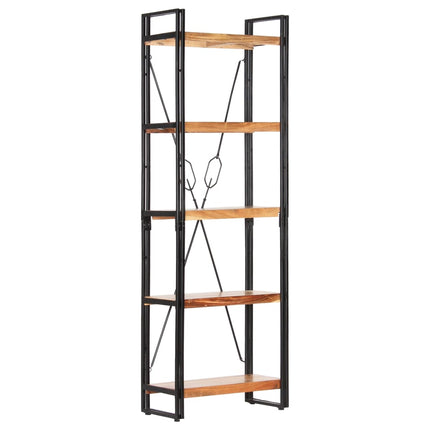 Bokhylla med 5 hyllor 60x30x180 cm massivt akaciaträ