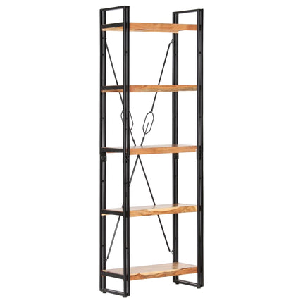 Bokhylla med 5 hyllor 60x30x180 cm massivt akaciaträ
