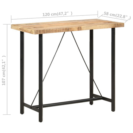 Barbord 120x58x107 cm grovt mangoträ