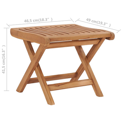 Hopfällbar fotpall 46,5x49x41,5 cm massiv teak