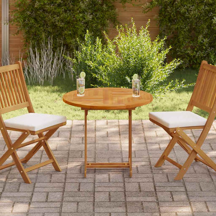 Bordsskiva i massiv teak rund 2,5 cm 80 cm