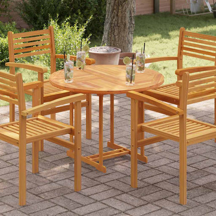 Bordsskiva i massiv teak rund 2,5 cm 90 cm