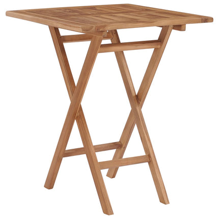 Hopfällbart trädgårdsbord 60x60x75 cm massivt teakträ