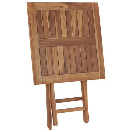 Hopfällbart trädgårdsbord 60x60x75 cm massivt teakträ